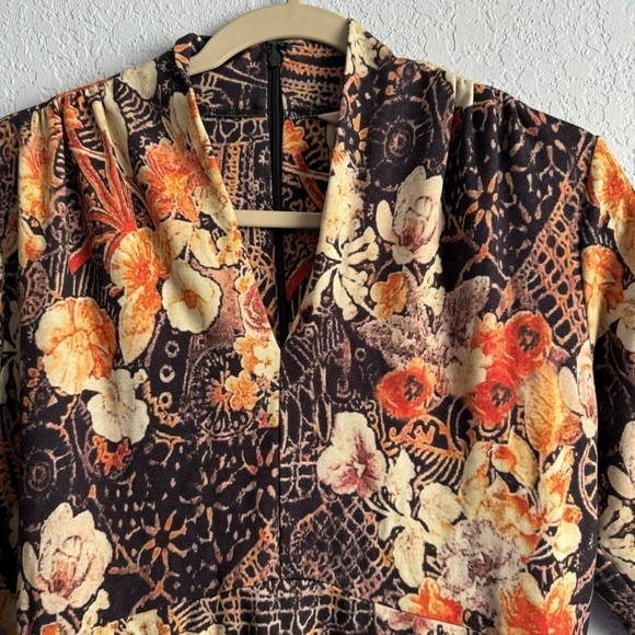 Soft Surroundings Adamoris Floral 3/4 Sleeves Long Midi Dress - Picture 4 of 8